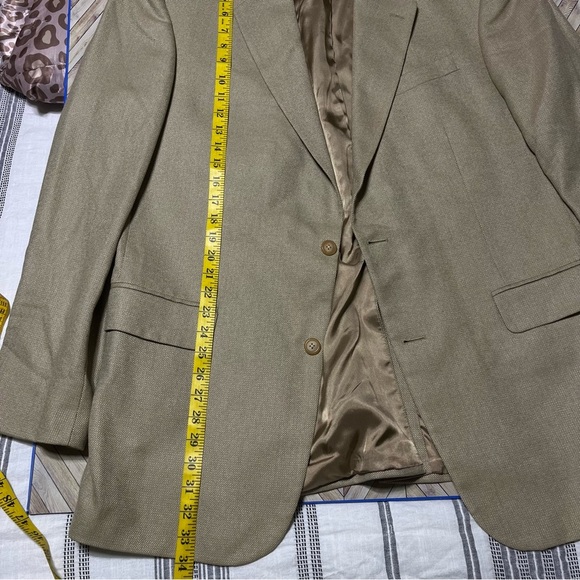 Lands' End Tan Silk Wool Blazer Sportscoat Office Career Classic Professional - Picture 10 of 14
